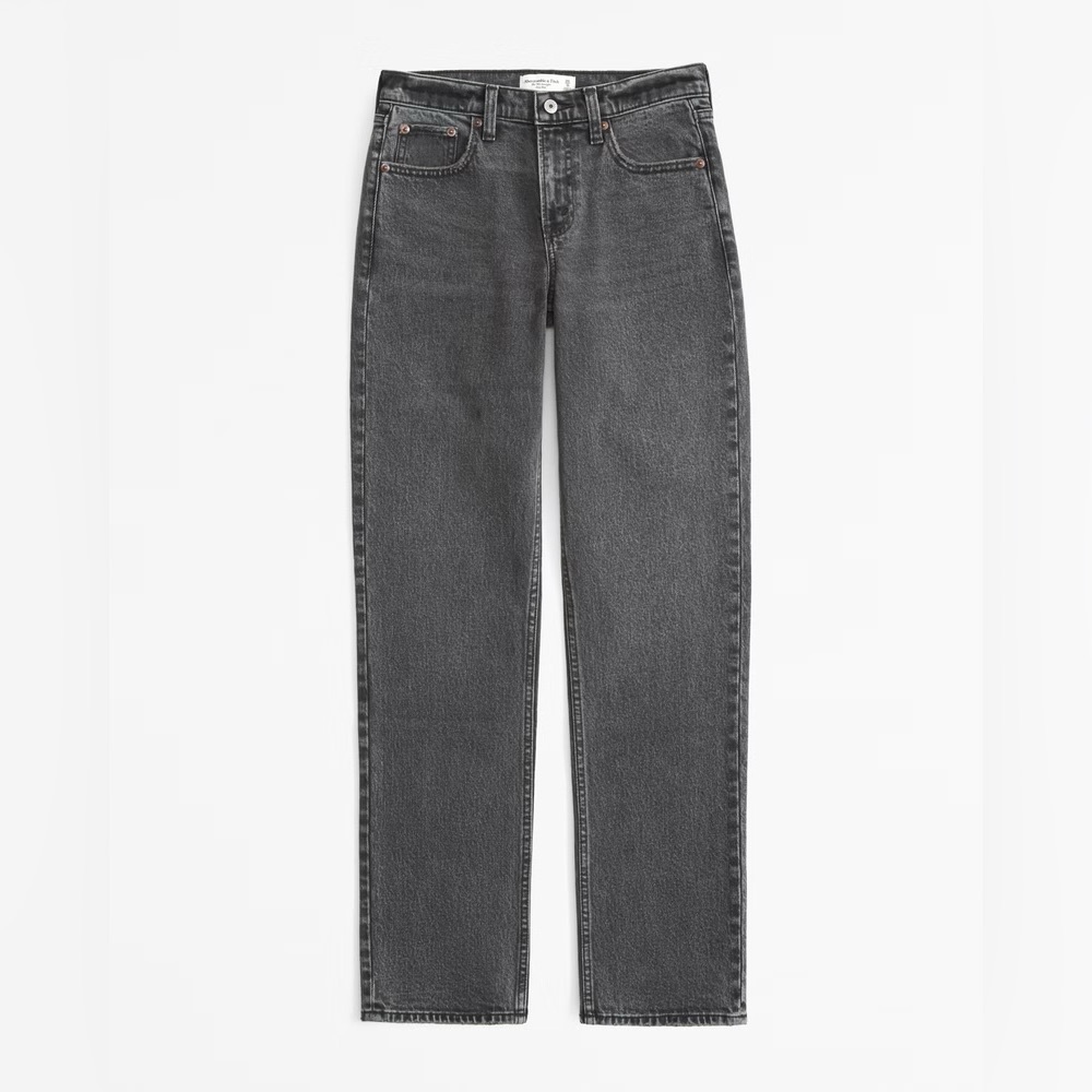Abercrombie & Fitch Women's
Mid Rise 90s Straight Jean Grey